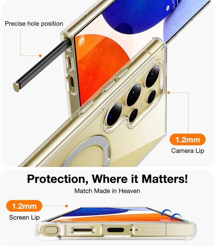 Ostand Clear MagSafe Case for Samsung S24 Ultra-TORRAS