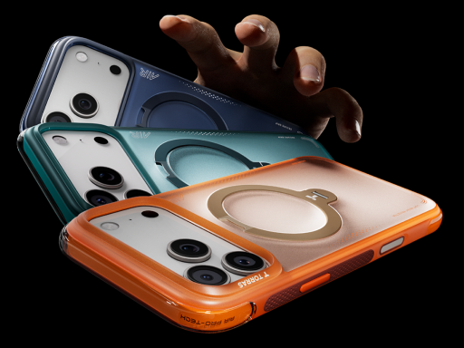 Colorful MagSafe-compatible phone cases stacked together, highlighting slim design and camera protection