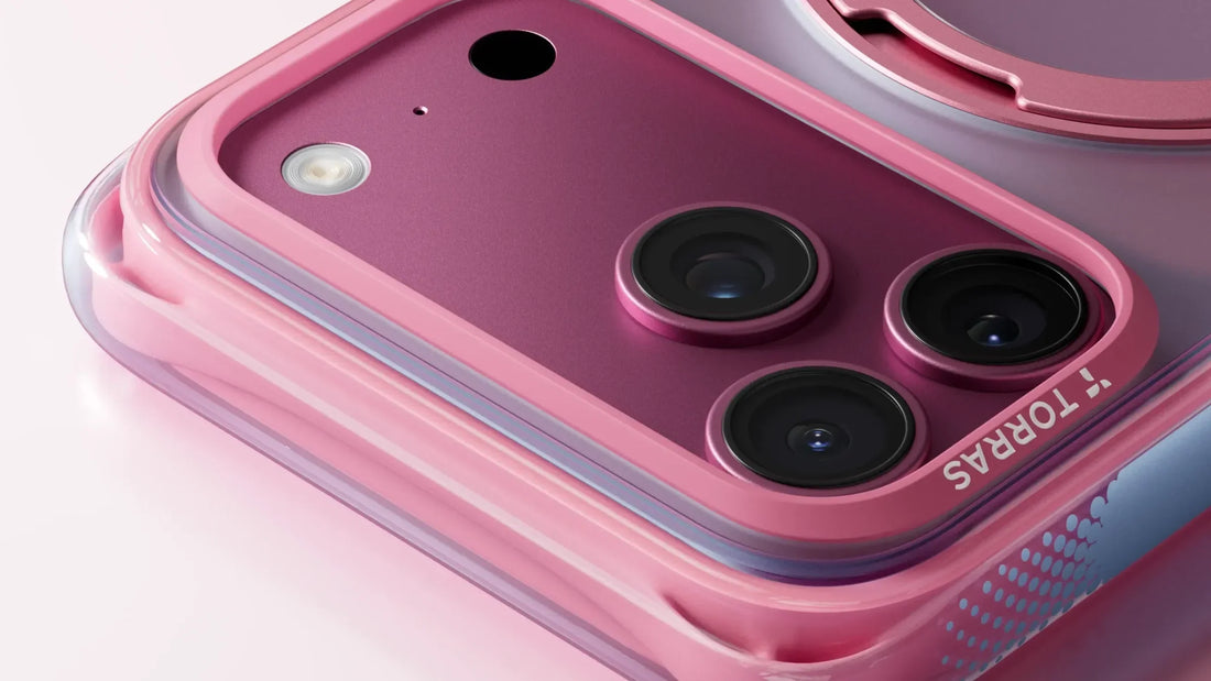A close view of the camera area on a dark iPhone 18 Pro case