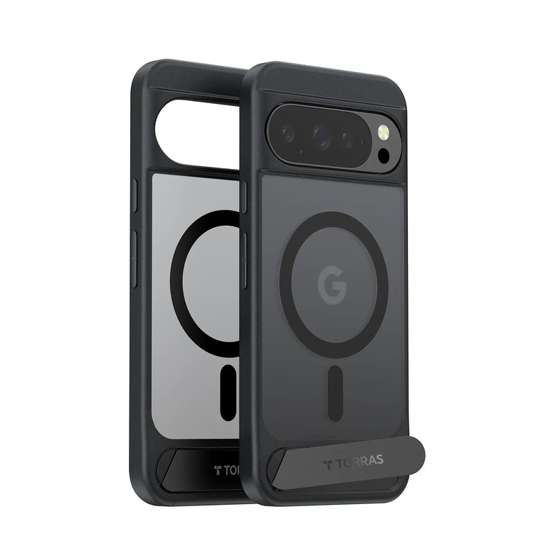 TORRAS Ostand L1 black magnetic kickstand case for Pixel 10 Pro XL with G logo