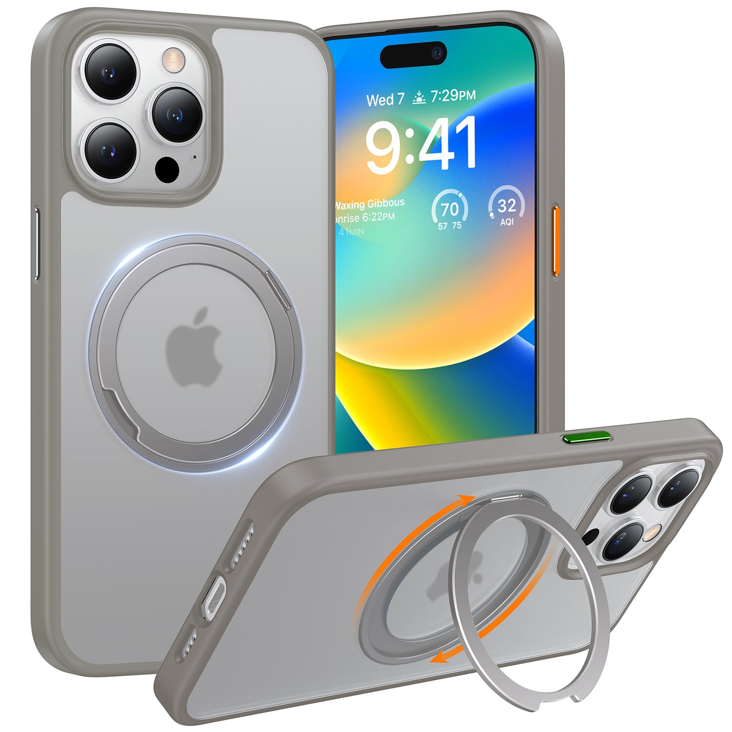 iPhone 15 Series Ostand R Magsafe Case with 360° Rotated Stand