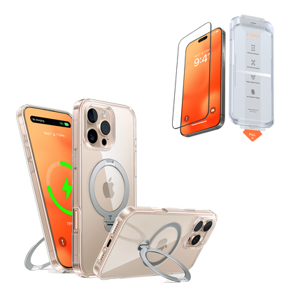 [Bundle]360° Spin MagSafe Case +GlassGo Screen Protector for iPhone 16 Series