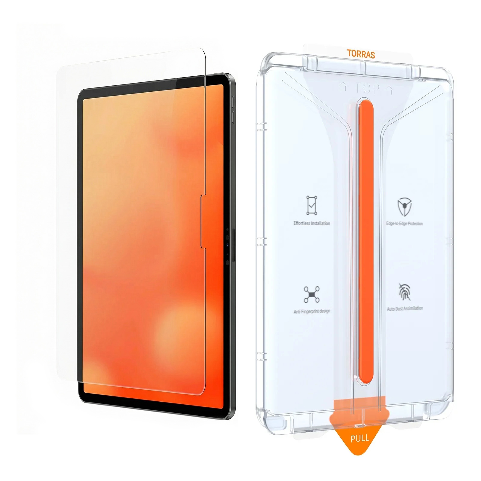 TORRAS GlassGo screen protector for iPad Pro 13 inch M4, includes easy installation kit.