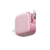 [US Plug] FlexLine Pro Retractable Fast Charger 60W - Pink