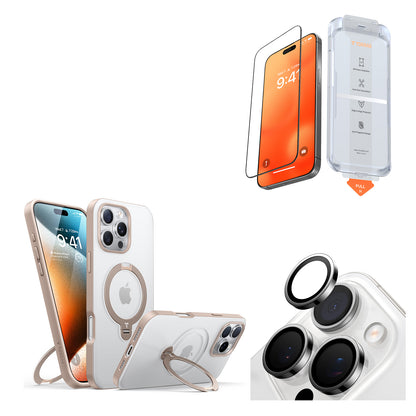 [Bundle]360° Spin MagSafe Case +GlassGo Screen Protector IP16+Camera Protector