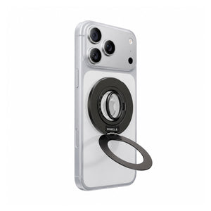 Ostand Dual-Ring clear phone case with black ring stand
