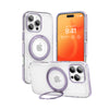 O2Light Crystal Clear case with 360° Rotated stand for iPhone 16 Series - Purple