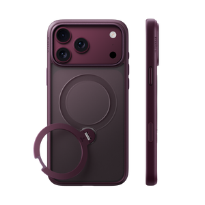 TORRAS Ostand Q3 Spin case for iPhone 18 Pro/Pro Max clipped to a backpack strap for portable carry
