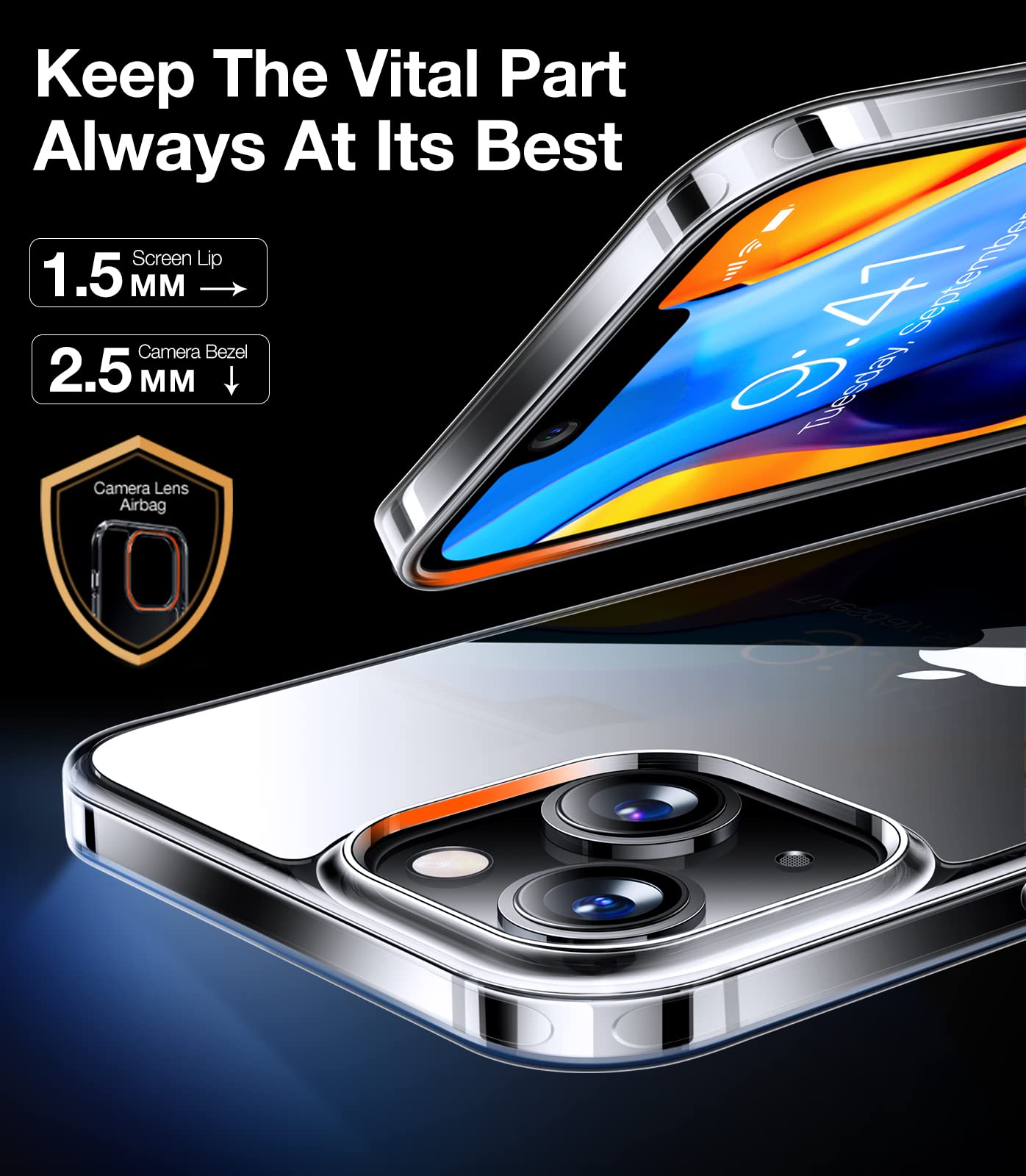TORRAS iPhone 13/14 Series Diamond Clear Case