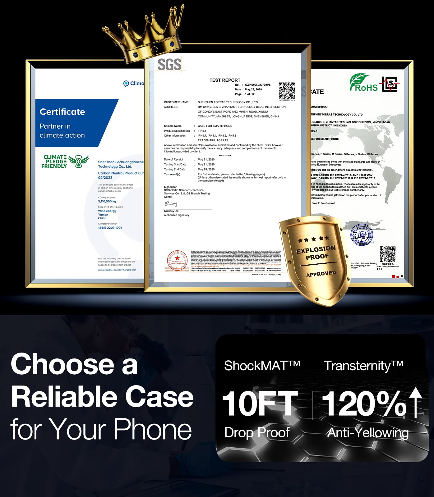 TORRAS iPhone 13/14 Series Diamond Clear Case