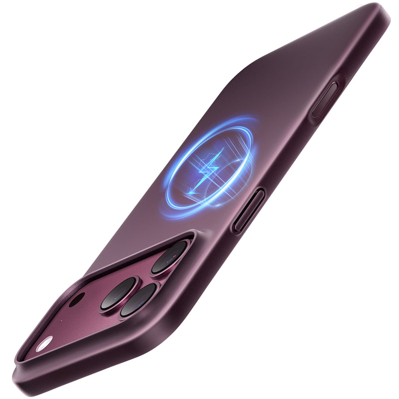 Slim TORRAS case in plum with MagSafe charging
