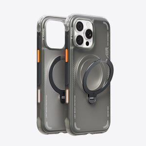 TORRAS Ostand Q3 Air smoky gray case with magnetic ring stand for iPhone 16 Pro Max.